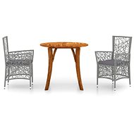 3-piece garden dining set grey, 3071756 - Garden Furniture