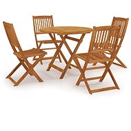 5-piece folding garden dining set solid acacia wood, 3058260 - Garden Furniture