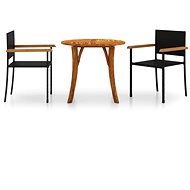 3-piece garden dining set black, 3071764 - Garden Furniture