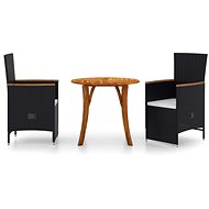3-piece garden dining set black, 3071766 - Garden Furniture