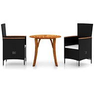 3-piece garden dining set black, 3071769 - Garden Furniture