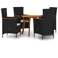 5-piece garden dining set black, 3071772 - Garden Furniture