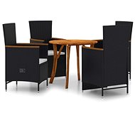 5-piece garden dining set black, 3071775 - Garden Furniture