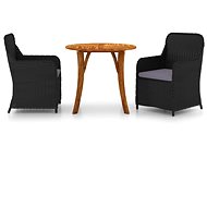 3-piece garden dining set black, 3071778 - Garden Furniture