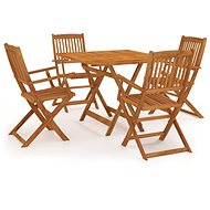 5-piece folding garden dining set solid acacia wood, 3058261 - Garden Furniture