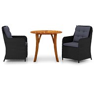 3-piece garden dining set black, 3071781 - Garden Furniture