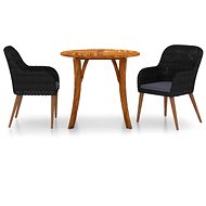 3-piece garden dining set black, 3071782 - Garden Furniture