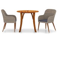 3-piece garden dining set brown, 3071783 - Garden Furniture