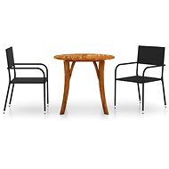 3-piece garden dining set black, 3071784 - Garden Furniture