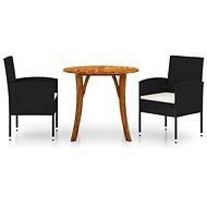 3-piece garden dining set black, 3071788 - Garden Furniture