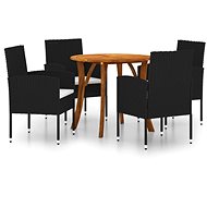 5-piece garden dining set black, 3071791 - Garden Furniture