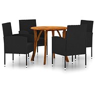 5-piece garden dining set black, 3071793 - Garden Furniture