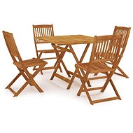 5-piece folding garden dining set solid acacia wood, 3058262 - Garden Furniture