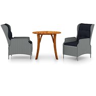 3-piece garden dining set light grey, 3071795 - Garden Furniture