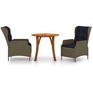 3-piece garden dining set dark brown, 3071796 - Garden Furniture