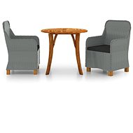 3-piece garden dining set light grey, 3071799 - Garden Furniture