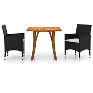 3-piece garden dining set black, 3071849 - Garden Furniture