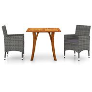 3-piece garden dining set grey , 3071850 - Garden Furniture