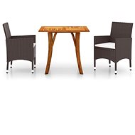 3-piece garden dining set brown, 3071852 - Garden Furniture