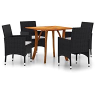 5-piece garden dining set black, 3071853 - Garden Furniture