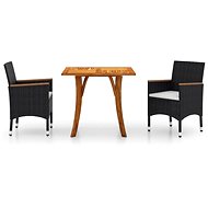 3-piece garden dining set black, 3071857 - Garden Furniture