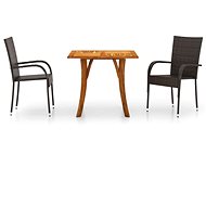 3-piece garden dining set brown, 3071867 - Garden Furniture