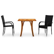 3-piece garden dining set black, 3071868 - Garden Furniture