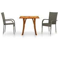 3-piece garden dining set grey, 3071869 - Garden Furniture