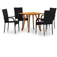 5-piece garden dining set black, 3071871 - Garden Furniture