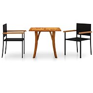 3-piece garden dining set black, 3071883 - Garden Furniture