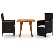3-piece garden dining set black, 3071885 - Garden Furniture