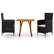 3-piece garden dining set black, 3071888 - Garden Furniture