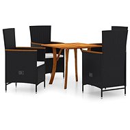 5-piece garden dining set black, 3071891 - Garden Furniture