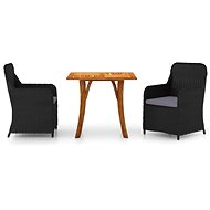 3-piece garden dining set black, 3071897 - Garden Furniture