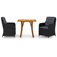 3-piece garden dining set black, 3071900 - Garden Furniture