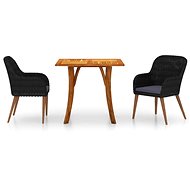 3-piece garden dining set black, 3071901 - Garden Furniture