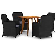 5-piece garden dining set black, 3071903 - Garden Furniture