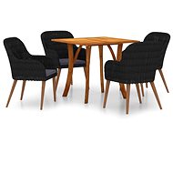 5-piece garden dining set black, 3071907 - Garden Furniture