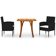 3-piece garden dining set black, 3071913 - Garden Furniture