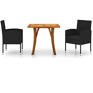 3-piece garden dining set black, 3071915 - Garden Furniture