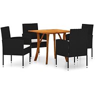 5-piece garden dining set black, 3071916 - Garden Furniture