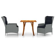 3-piece garden dining set light grey, 3071920 - Garden Furniture