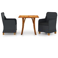 3-piece garden dining set dark grey, 3071925 - Garden Furniture