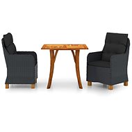 3-piece garden dining set dark grey, 3071926 - Garden Furniture