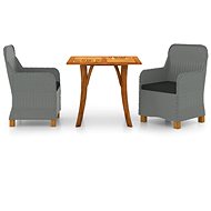 3-piece garden dining set light grey, 3071927 - Garden Furniture