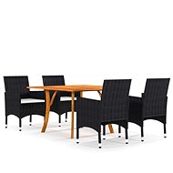 5-piece garden dining set black, 3071929 - Garden Furniture