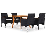 5-piece garden dining set black, 3071933 - Garden Furniture