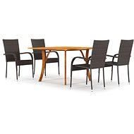 5-piece garden dining set brown, 3071943 - Garden Furniture