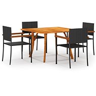 5-piece garden dining set black, 3071951 - Garden Furniture