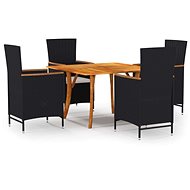 5-piece garden dining set black, 3071952 - Garden Furniture